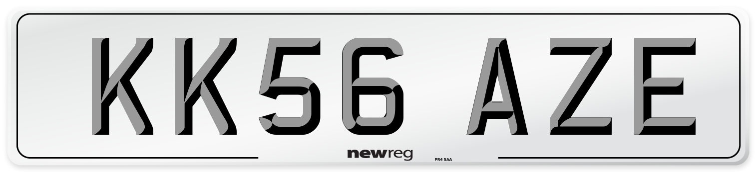 KK56 AZE Number Plate from New Reg